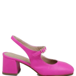 Scarpe Con Tacco | Personal Slingback Mary Jane con Tacco Comodo "Tesia" - Nappa Fucsia