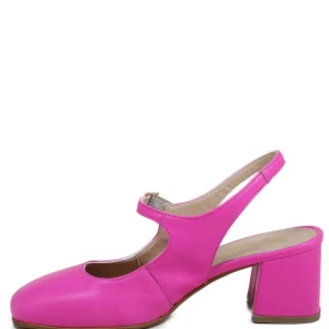 Scarpe Con Tacco | Personal Slingback Mary Jane con Tacco Comodo "Tesia" - Nappa Fucsia