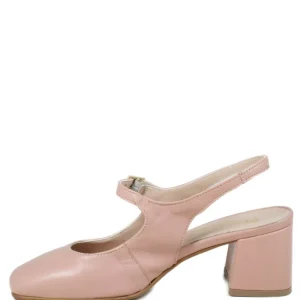 Scarpe Con Tacco | Personal Slingback Mary Jane con Tacco Comodo "Tesia" - Nappa Nude