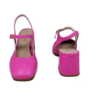 Scarpe Con Tacco | Personal Slingback Mary Jane con Tacco Comodo "Tesia" - Nappa Fucsia
