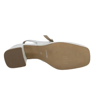 Scarpe Con Tacco | Personal Slingback Mary Jane con Tacco Comodo "Tesia" - Nappa Bianco