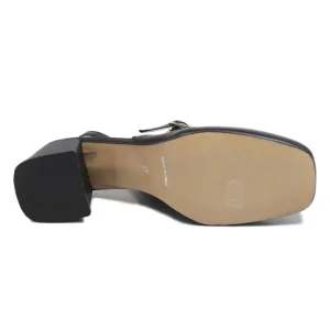 Scarpe Con Tacco | Personal Slingback Mary Jane con Tacco Comodo "Tesia" - Nappa Nero