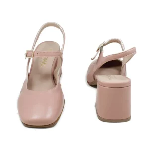 Scarpe Con Tacco | Personal Slingback Mary Jane con Tacco Comodo "Tesia" - Nappa Nude