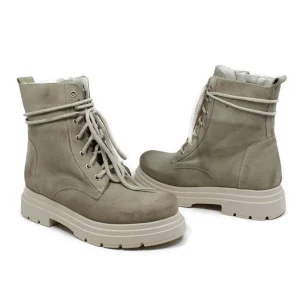 Anfibi | Bikers Estivi | Personal Stivaletti Anfibi in Camoscio con Lacci di Strass "BRIX"  - Beige