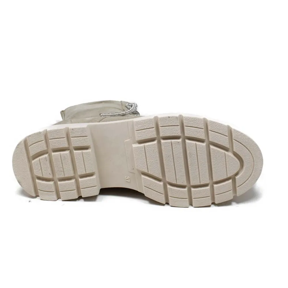 stivaletti_anfibi_in_camo_8.webp Anfibi | Bikers Estivi | Personal Stivaletti Anfibi in Camoscio con Lacci di Strass "BRIX"  - Beige