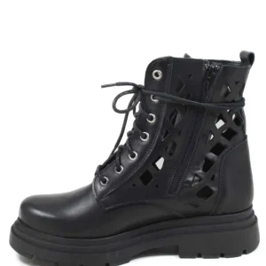 Anfibi | Stivali Estivi | Personal Stivaletti Anfibi Laserati "CUBE"  - Pelle Nero