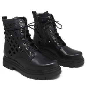 Anfibi | Stivali Estivi | Personal Stivaletti Anfibi Laserati "CUBE"  - Pelle Nero