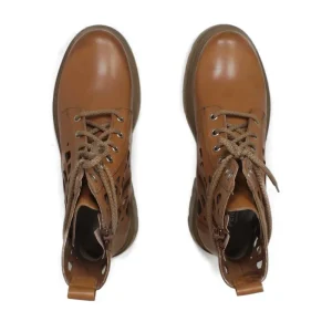 Anfibi | Stivali Estivi | Personal Stivaletti Anfibi Laserati "CUBE" - Pelle Cuoio