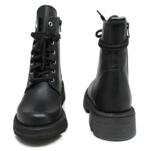 Anfibi | Stivali Invernali | Made in Italy Stivaletti Anfibi Stringati con Fondo Alto "LUTON" - Nero