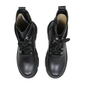 Anfibi | Stivali Invernali | Made in Italy Stivaletti Anfibi Stringati con Fondo Alto "LUTON" - Nero