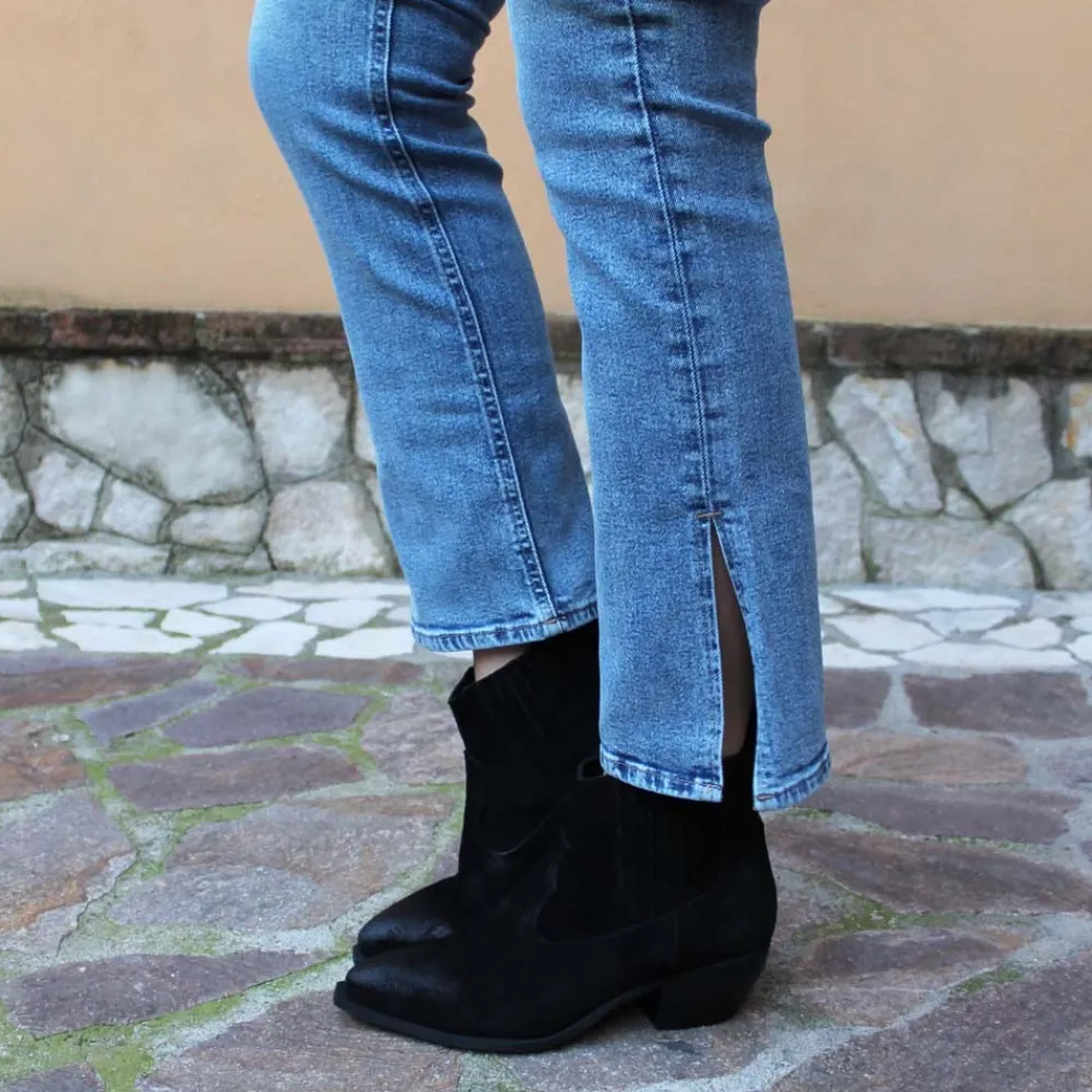 stivaletti_ankle_boots_te_1.webp Tronchetti | Stivali Texani | Personal Stivaletti Ankle Boots Texani con Elastico "WISE" - Camoscio Nero