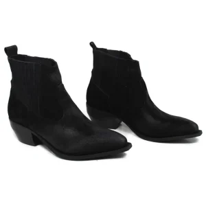Tronchetti | Stivali Texani | Personal Stivaletti Ankle Boots Texani con Elastico "WISE" - Camoscio Nero