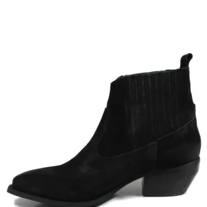 Tronchetti | Stivali Texani | Personal Stivaletti Ankle Boots Texani con Elastico "WISE" - Camoscio Nero