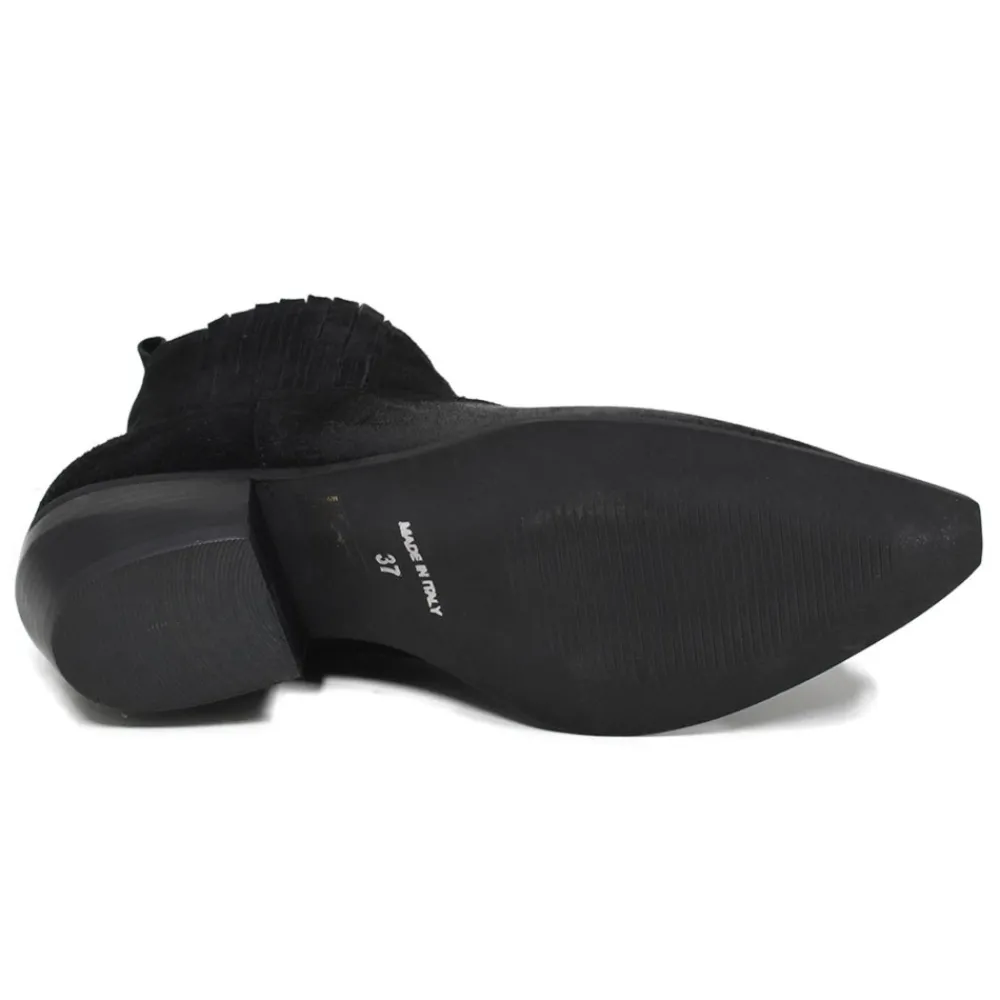 stivaletti_ankle_boots_te_6.webp Tronchetti | Stivali Texani | Personal Stivaletti Ankle Boots Texani con Elastico "WISE" - Camoscio Nero