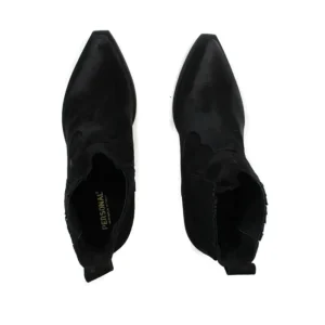 Tronchetti | Stivali Texani | Personal Stivaletti Ankle Boots Texani con Elastico "WISE" - Camoscio Nero