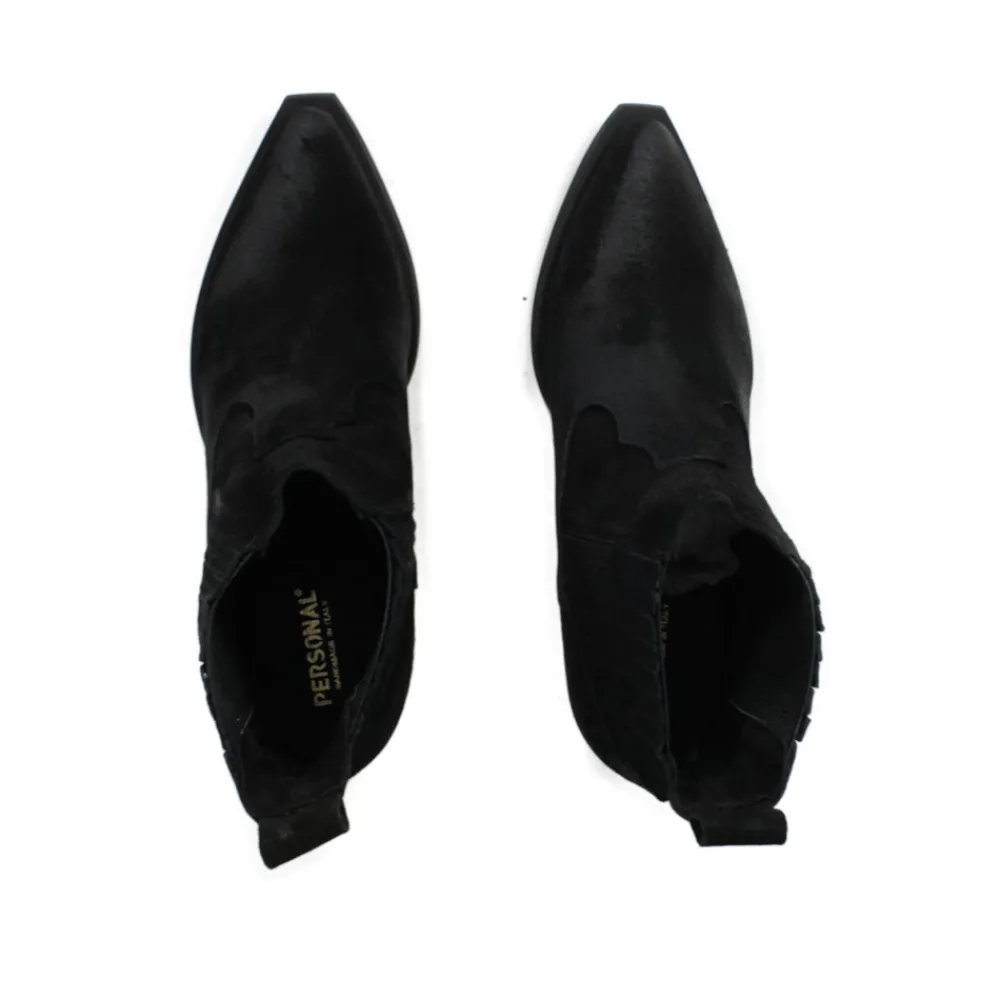 stivaletti_ankle_boots_te_7.webp Tronchetti | Stivali Texani | Personal Stivaletti Ankle Boots Texani con Elastico "WISE" - Camoscio Nero