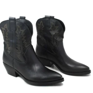 Stivali Con Tacco | Stivali Estivi | In Time Stivaletti Bassi Camperos Traforati a Laser "CLARA" - Nero