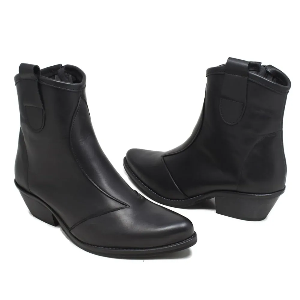 stivaletti_bassi_texani_c_4-3.webp Stivali Con Tacco | Stivali Texani | Personal Stivaletti Bassi Texani Camperos "YAMA" - Nero