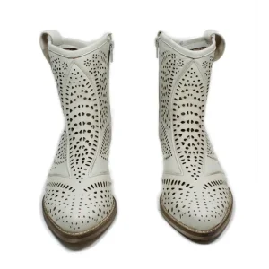 Stivali Con Tacco | Stivali Estivi | Personal Stivaletti Bassi Texani Camperos Laserati "MAYA" - Beige