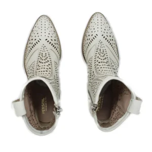 Stivali Con Tacco | Stivali Estivi | Personal Stivaletti Bassi Texani Camperos Laserati "MAYA" - Beige