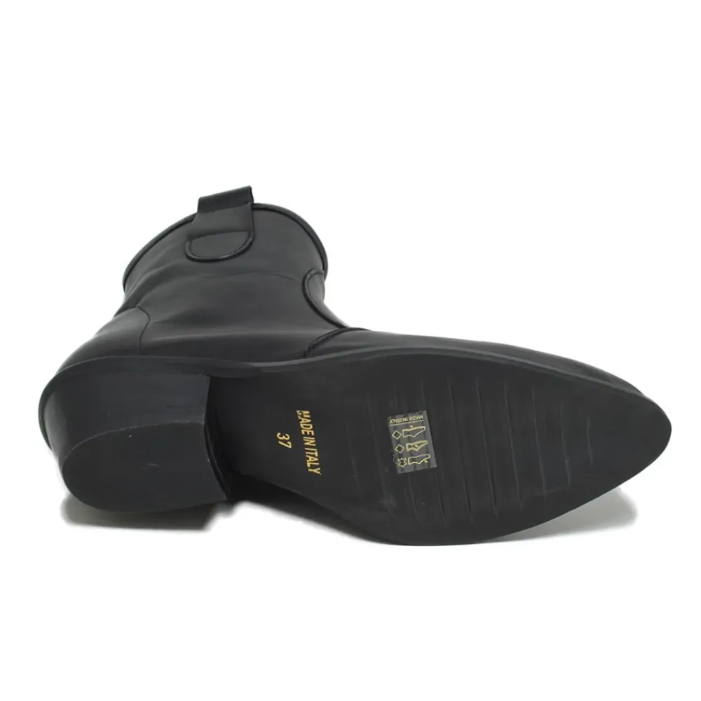 stivaletti_bassi_texani_c_7-1.webp Stivali Con Tacco | Stivali Texani | Personal Stivaletti Bassi Texani Camperos "YAMA" - Nero