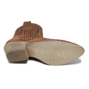 Stivali Con Tacco | Stivali Estivi | Personal Stivaletti Bassi Texani Camperos Laserati "MAYA" - Cuoio