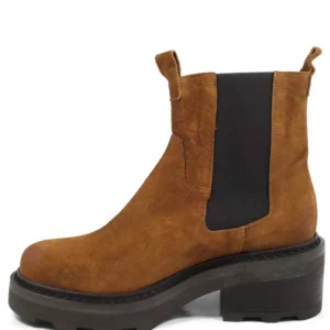 Anfibi | Stivali E Scarpe Con Zeppa | Made in Italy Stivaletti Beatles Platform con Elastici "Margo" - Camoscio Cuoio