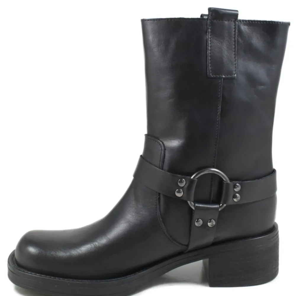 stivaletti_biker_punta_sq_2-1.webp Stivali Invernali | Bikers Invernali | Personal Stivaletti Biker Punta Squadrata con Cavigliera "KURT" - Nero