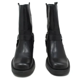 Stivali Invernali | Bikers Invernali | Personal Stivaletti Biker Punta Squadrata con Cavigliera "KURT" - Nero