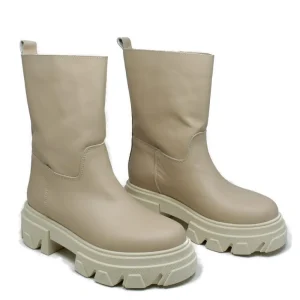 Anfibi | Stivali Estivi | Personal Stivaletti Combat Boots Platform "LOW SNAP" - Pelle Crema