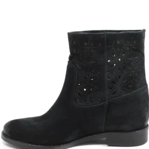 Stivali Estivi | Stivali E Scarpe Con Zeppa | Personal Stivaletti con zeppa interna laserati "Alley" - Camoscio Nero
