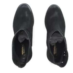 Stivali Estivi | Stivali E Scarpe Con Zeppa | Personal Stivaletti con zeppa interna laserati "Alley" - Camoscio Nero