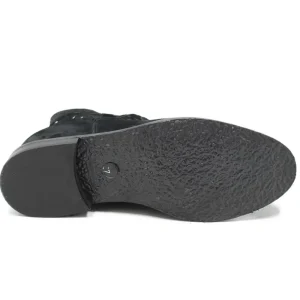 Stivali Estivi | Stivali E Scarpe Con Zeppa | Personal Stivaletti con zeppa interna laserati "Alley" - Camoscio Nero