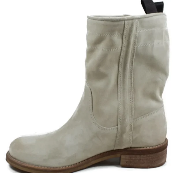 Stivali Estivi | Bikers Estivi | In Time Stivaletti Scamosciati "303B" - Beige