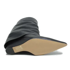 Stivali E Scarpe Con Zeppa | Stivali Invernali | Personal Stivaletti su Zeppa Alta Punta Fina e Bavero Risvolto "FILL" - Pelle Nero