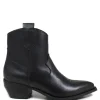 Stivali Texani | Stivali Invernali | Personal Stivaletti Texani alla Caviglia con Ricamo e Cerniera "CAMERON" - Pelle Nero