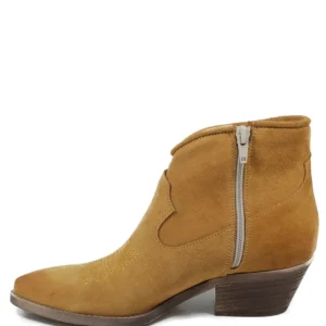 Stivali Estivi | Stivali Texani | In Time Stivaletti Texani  alla caviglia con Ricamo "PASO" - Camoscio Cuoio