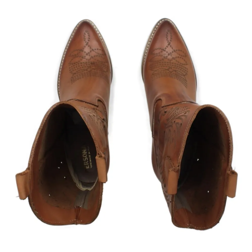 stivaletti_texani_campero_4.webp Stivali Con Tacco | Stivali Estivi | Personal Stivaletti Texani Camperos Bassi Laserati con tacco "Leny" - Cuoio