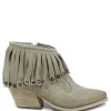Stivali Con Tacco | Tronchetti | Personal Stivaletti Texani con Frange e Occhielli "Trenza" - Beige