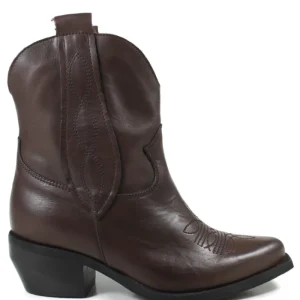 Stivali Texani | Stivali Invernali | Personal Stivaletti Texani con Ricamo "LORAH" - Pelle Marrone TestadiMoro