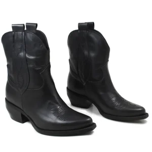 Stivali Texani | Stivali Invernali | Personal Stivaletti Texani con Ricamo "LORAH" - Pelle Nero