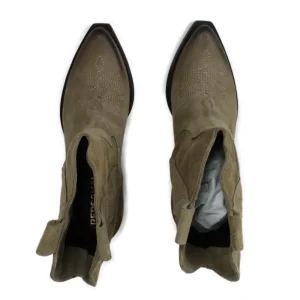 Stivali Texani | Stivali Invernali | Personal Stivaletti Texani con Ricamo "LORAH" - Camoscio Taupe