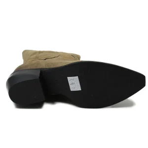 Stivali Texani | Stivali Invernali | Personal Stivaletti Texani con Ricamo "LORAH" - Camoscio Taupe