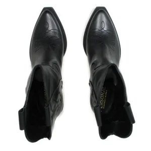 Stivali Texani | Stivali Invernali | Personal Stivaletti Texani con Ricamo "LORAH" - Pelle Nero