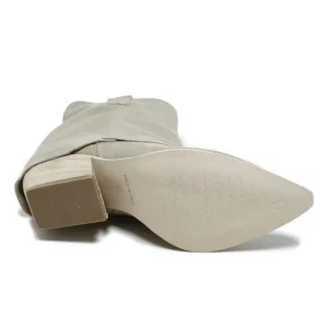 Stivali Con Tacco | Stivali Estivi | Personal Stivaletti Texani Estivi con Bavero Risvolto "Gipsy" - Camoscio Beige