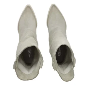 Stivali Con Tacco | Stivali Estivi | Personal Stivaletti Texani Estivi con Bavero Risvolto "Gipsy" - Camoscio Beige