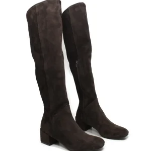 Stivali Con Tacco | Stivali Invernali | Personal Stivali Al Ginocchio Punta Semi Quadrata "SQUARE" - Camoscio Cioccolato