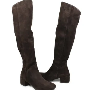 Stivali Con Tacco | Stivali Invernali | Personal Stivali Al Ginocchio Punta Semi Quadrata "SQUARE" - Camoscio Cioccolato