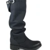 Stivali Invernali | Bikers Invernali | In Time Stivali Alti Biker Boots "NOA/A" - Nabuk Notte Blu