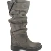 Stivali Invernali | Bikers Invernali | In Time Stivali Alti Biker Boots "NOA/A" - Nabuk Grigio